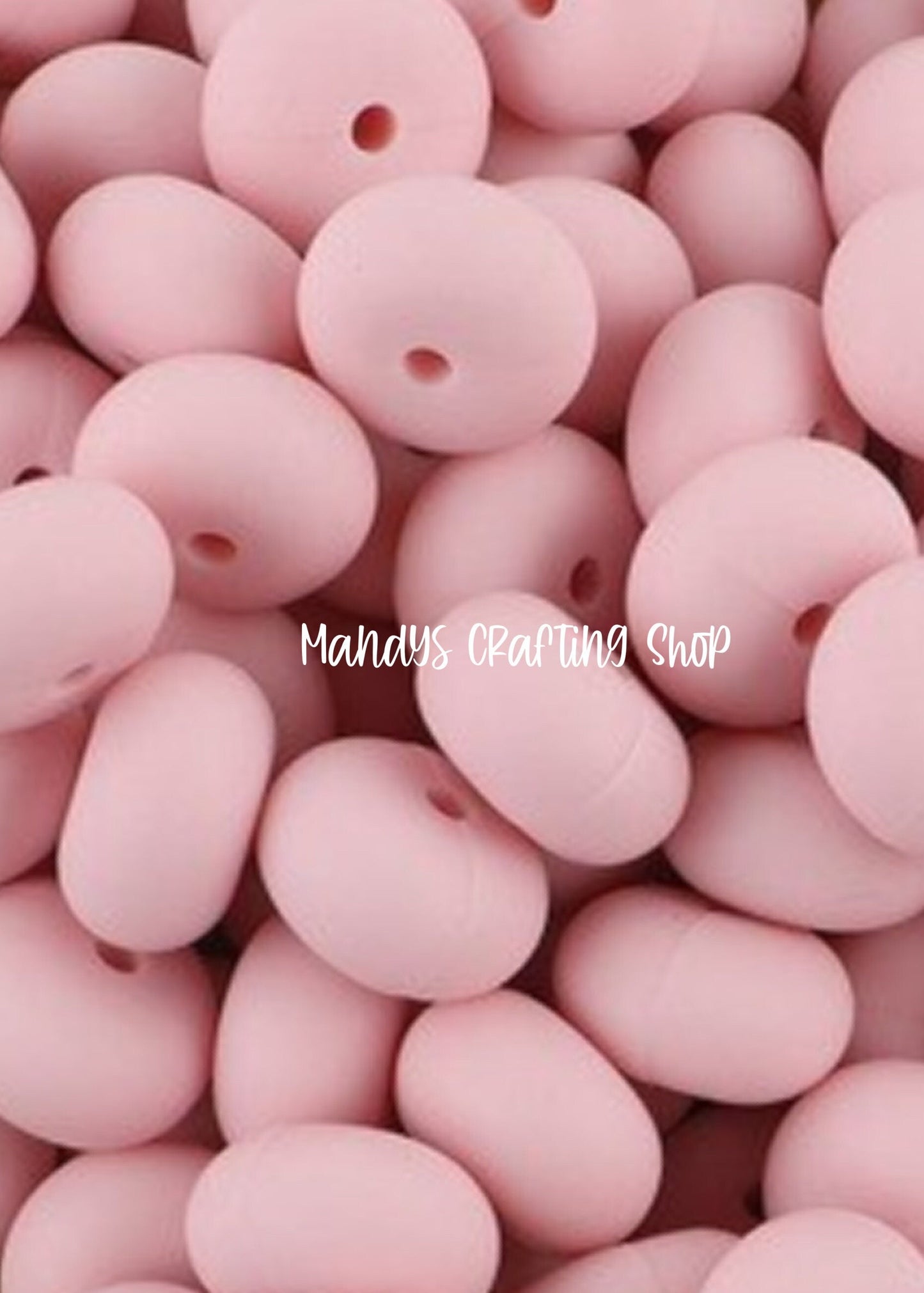 Light Pink Abacus Silicone Beads Matte– 14mm (Set of 10)