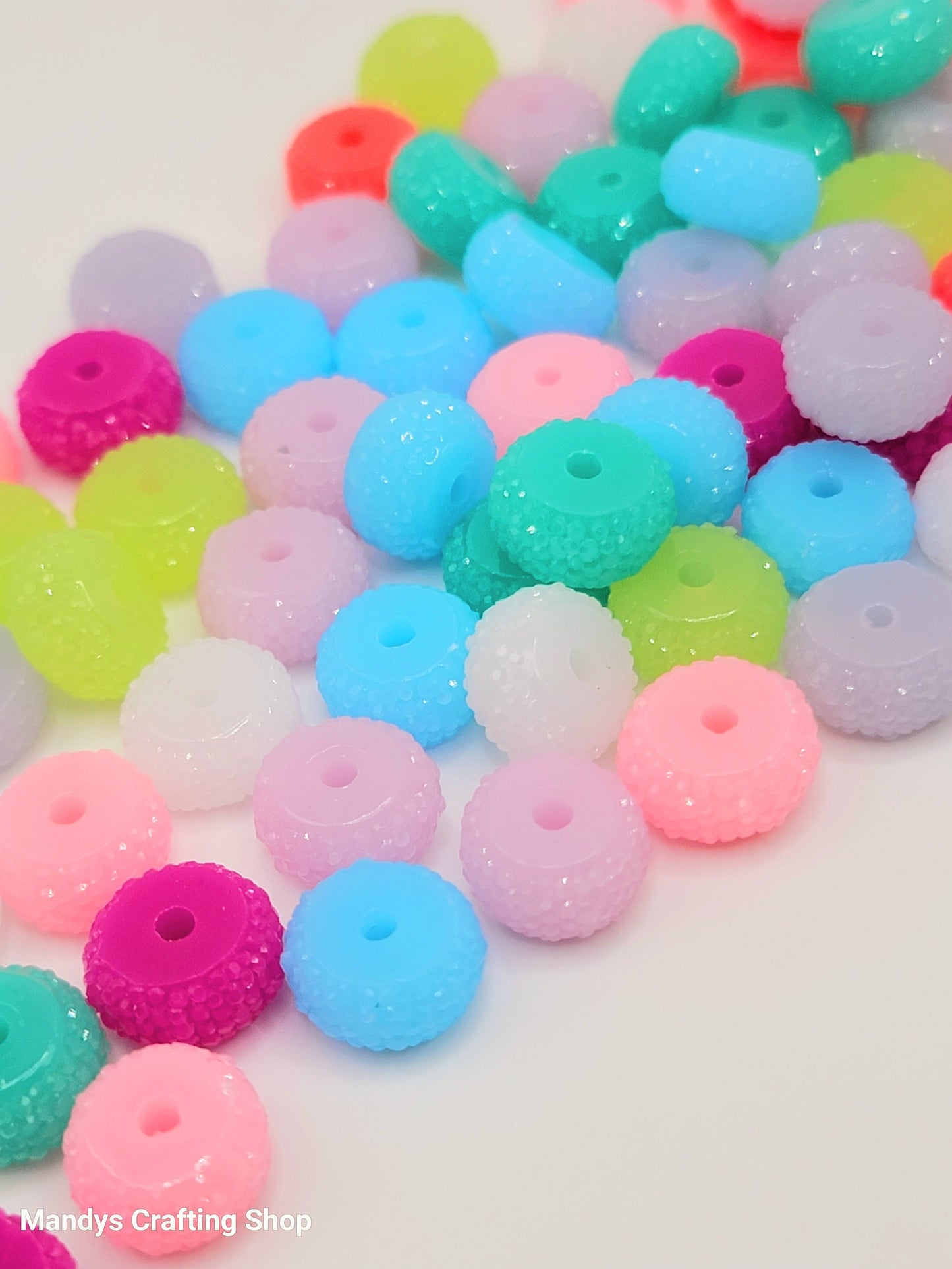 12mm Acrylic Gaasket Spacer Beads Mix Assorted Sherbet Colors - Pack of 20