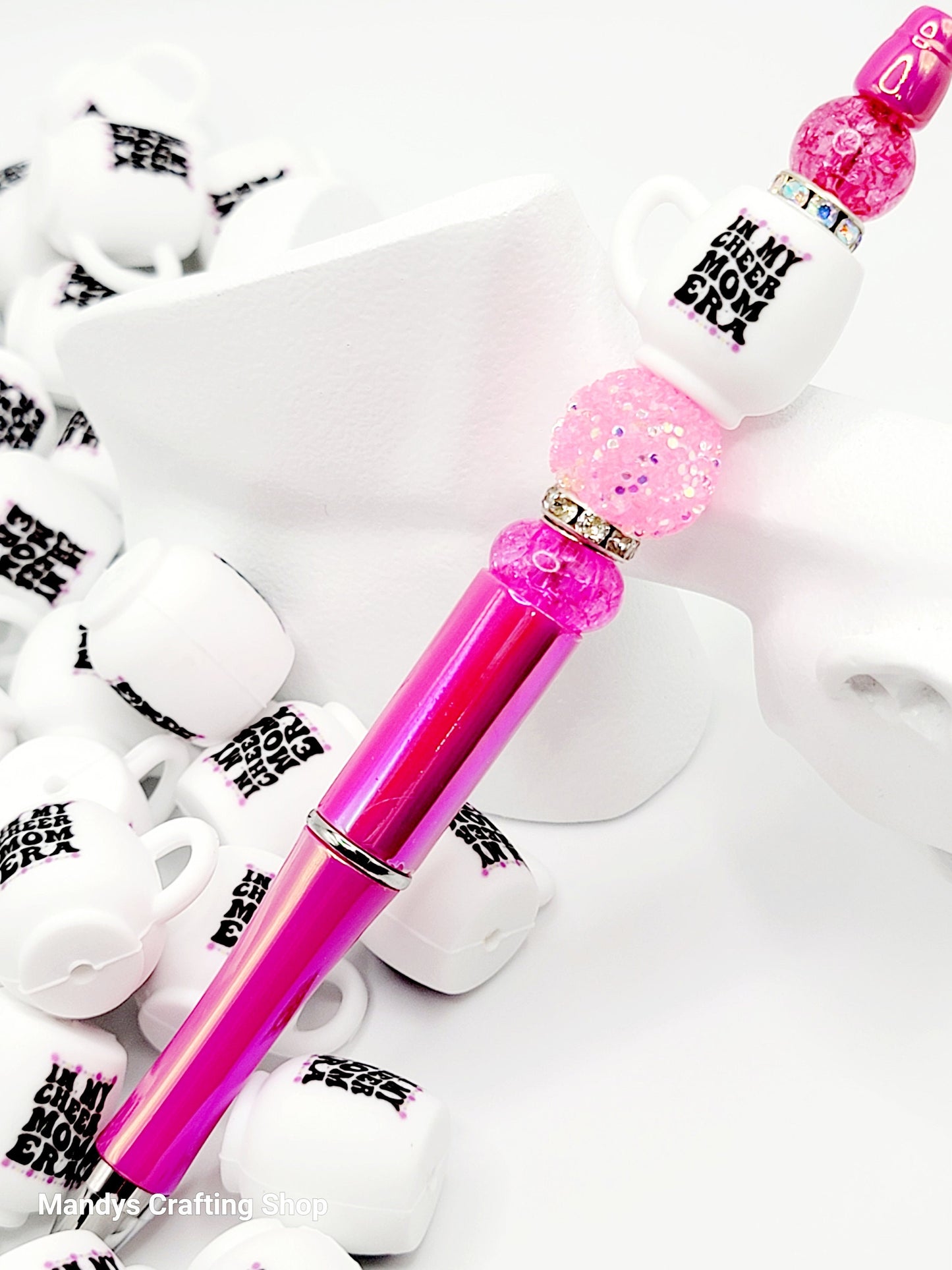 Cheer Mom Era Cup Focal Bead – Cheerleading 3D Pen & Keychain Bead (Set of 1, 2 or 5)