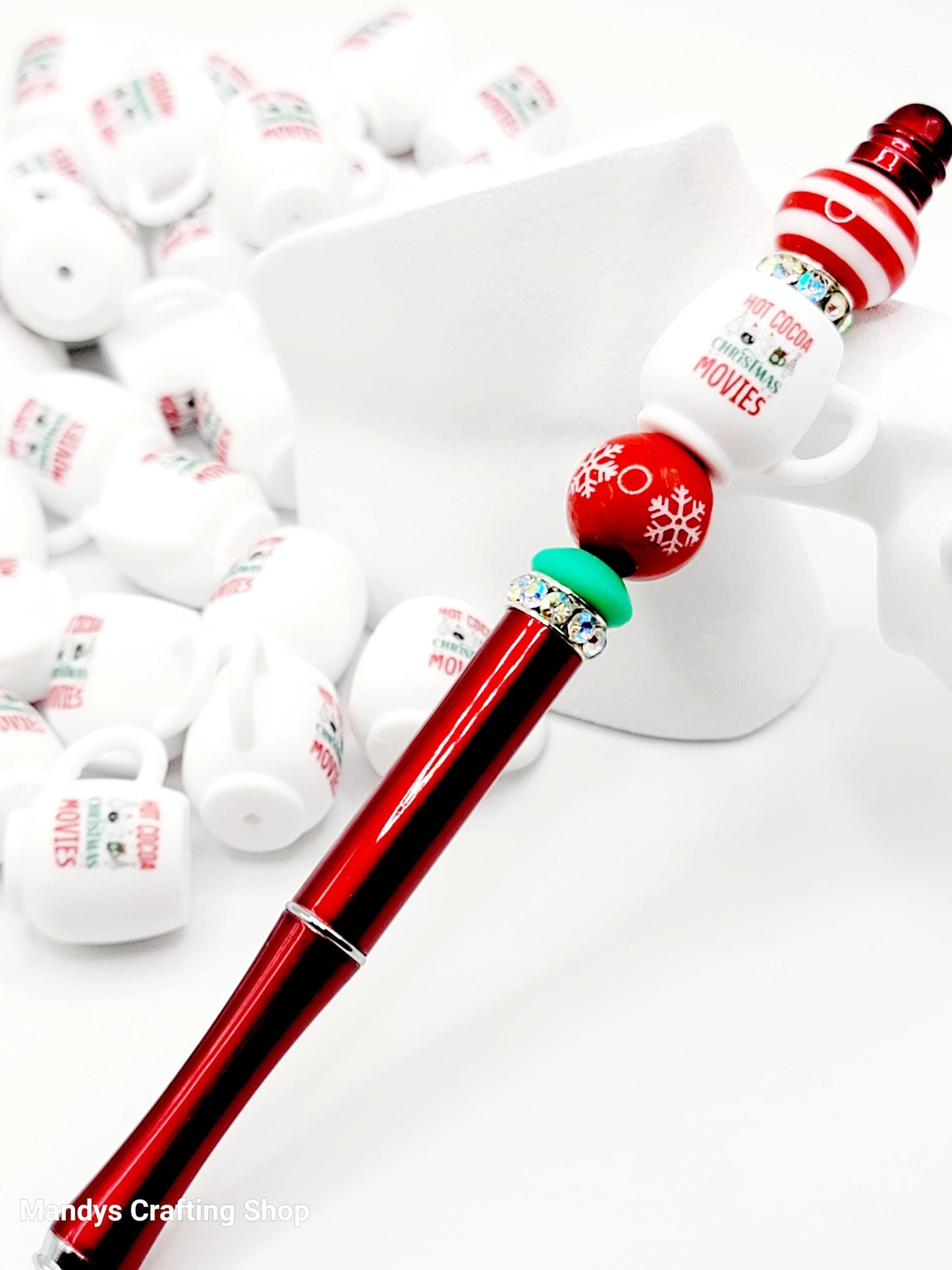 Christmas Movies 3D Cup Silicone Focal Bead – Hot Cocoa Cup 3D Pen & Keychain Bead (Set of 1, 2 or 5)