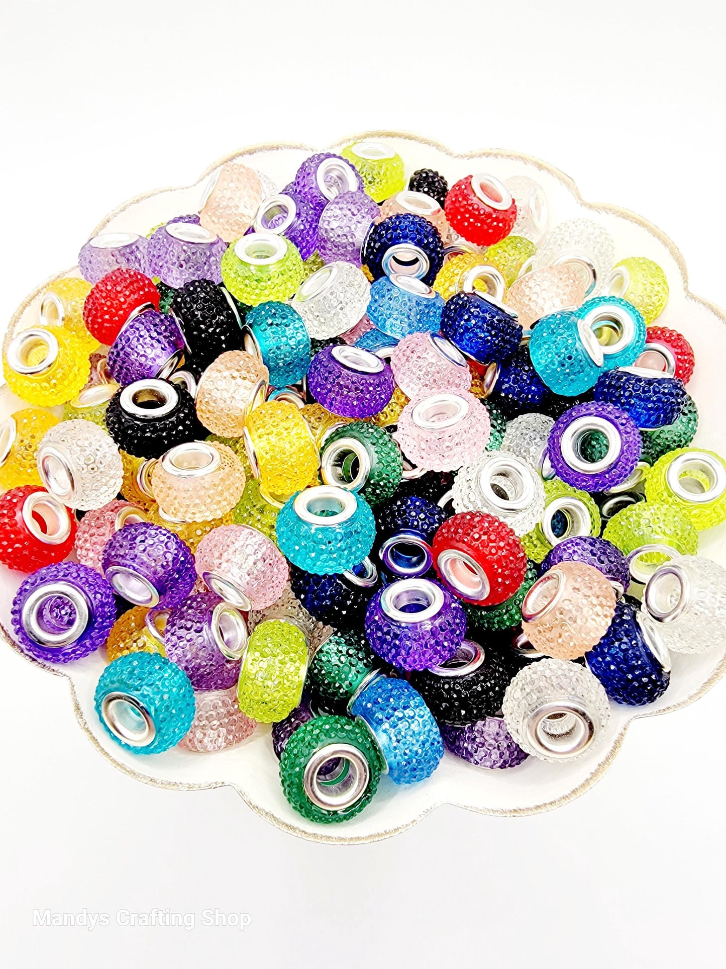 14mm Faceted Acrylic Spacer Beads (Pack of 5) – Crystal Color Mix