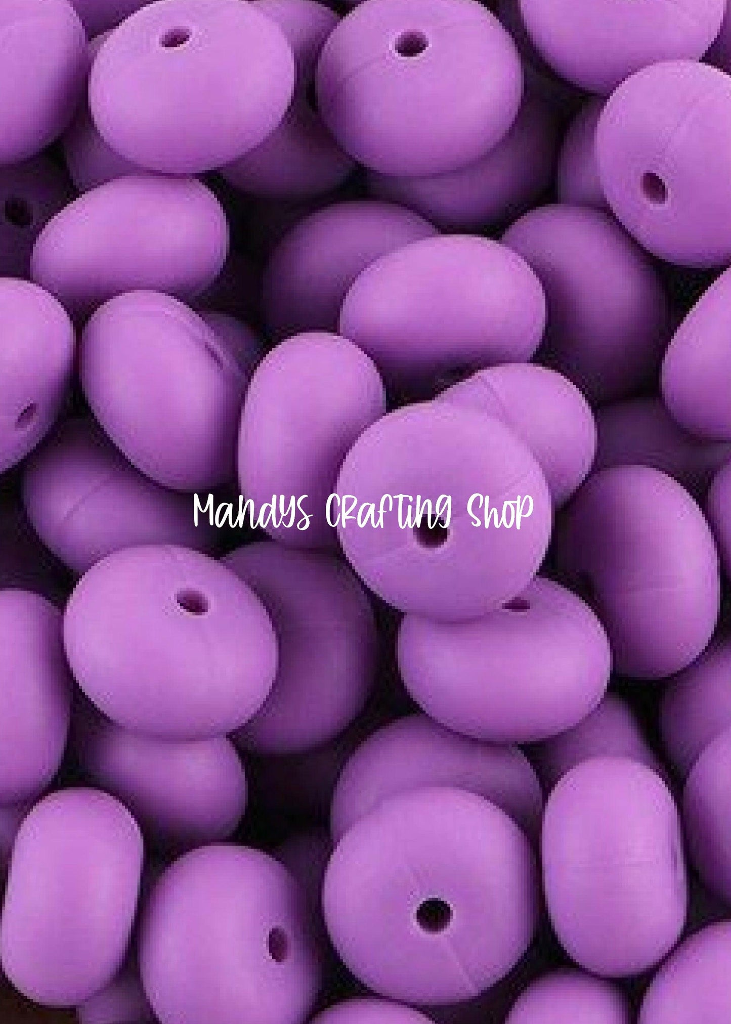 Purple Abacus Silicone Beads Matte– 14mm (Set of 10)