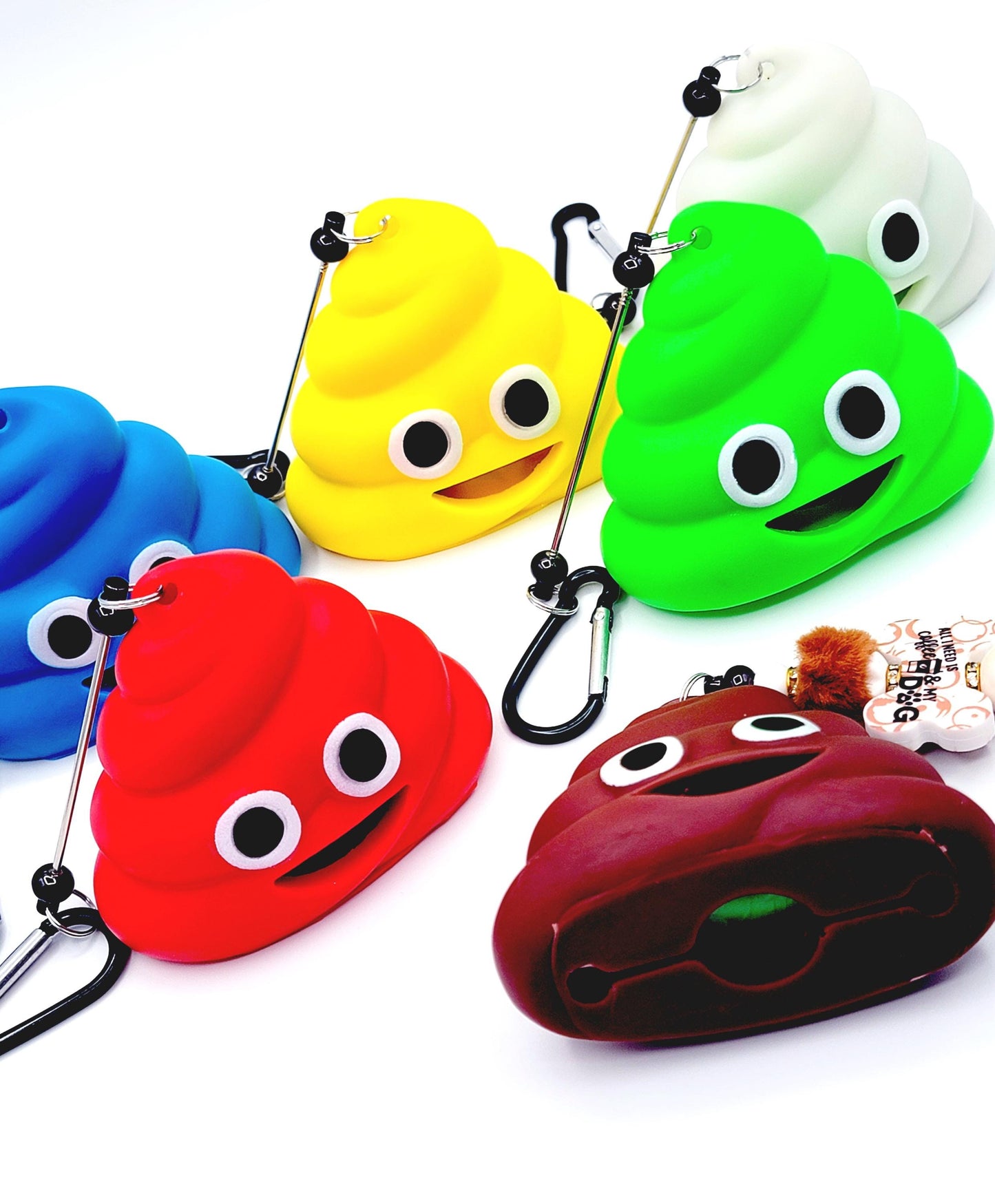 Beadable Poop Shape Dog Poop Bag Dispenser Keychain – DIY Poop Bag Holder with Beadable Bar