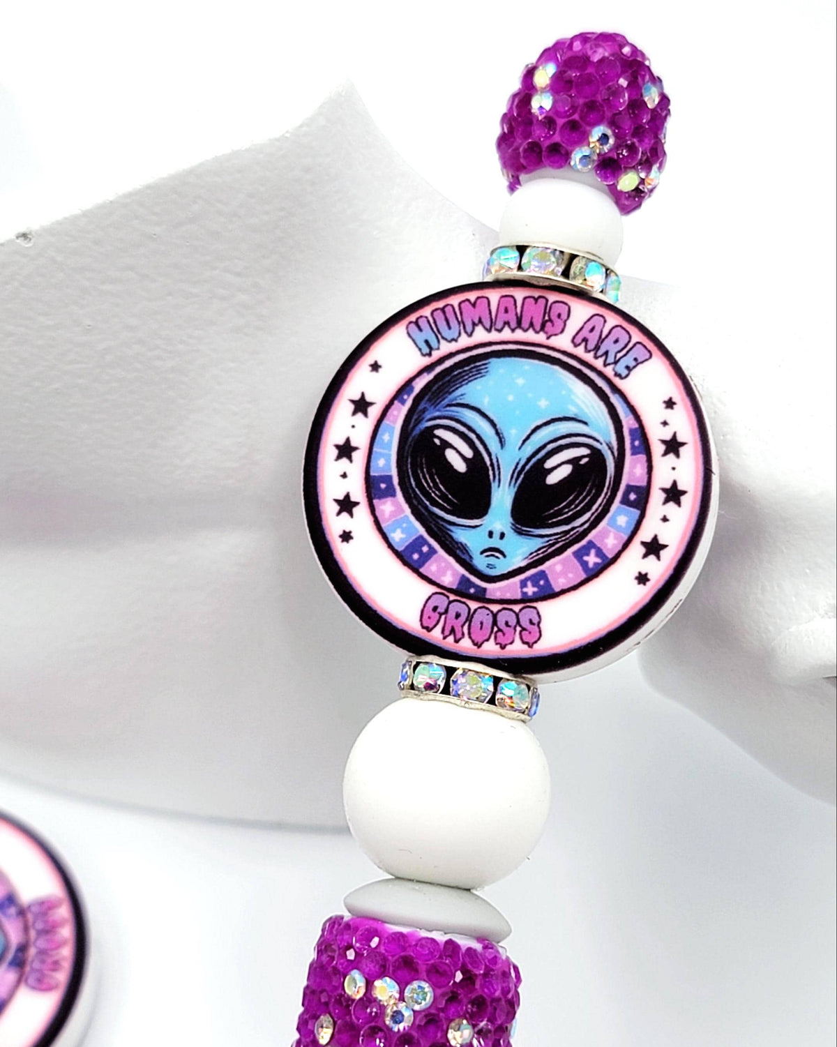 Humans Are Gross Alien Silicone Focal Bead (Set of 2) – Funny Alien Pen, Lanyard & Keychain Bead