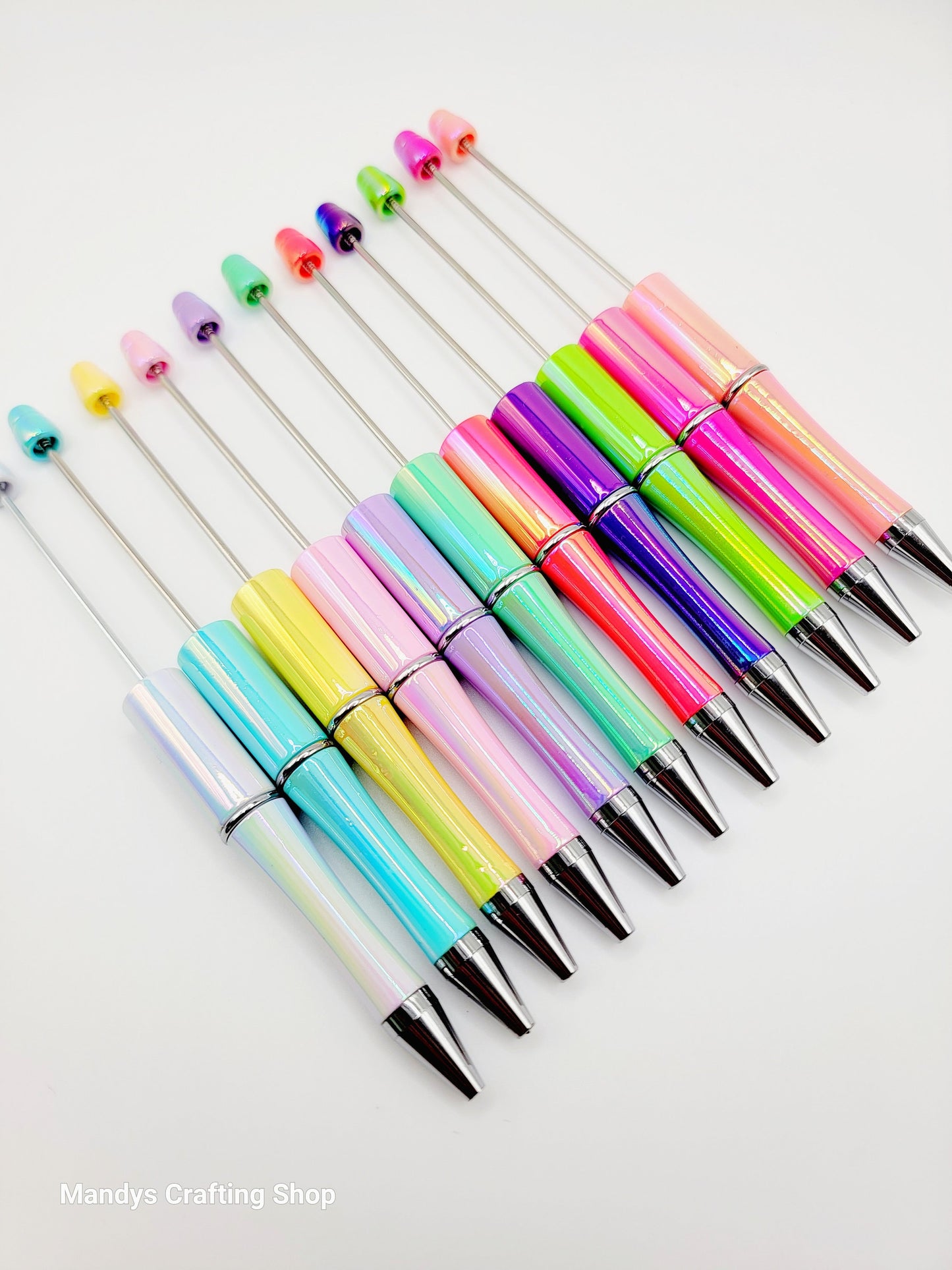 Set of colorful pens to be used as beadable DIY crafts