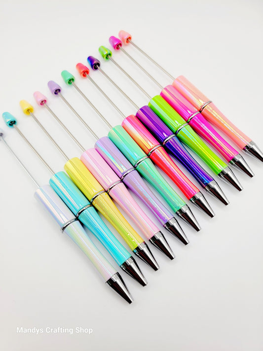 Set of colorful pens to be used as beadable DIY crafts