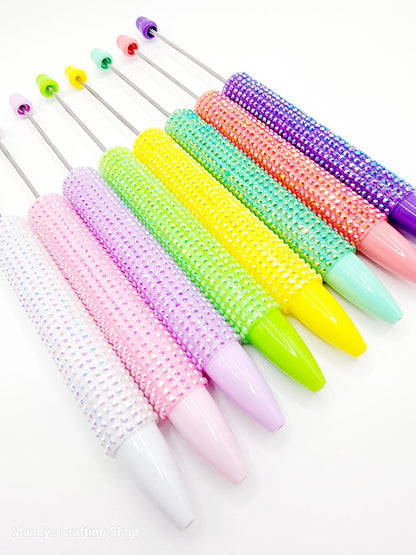 Colorful beaded swab set on a white background