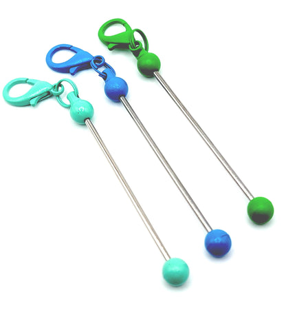 Mini Beadable Keychain Bar – Metal Zipper Pull Blank