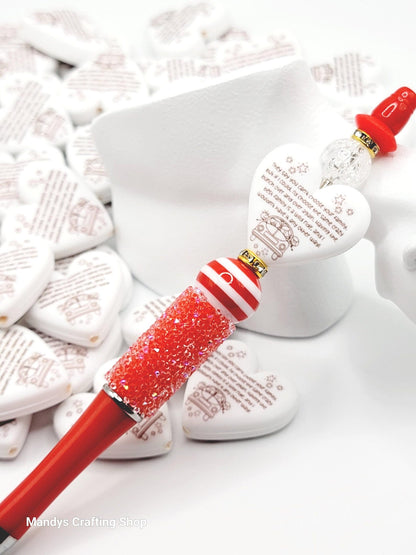 You Can’t Choose Your Family Heart Focal Bead – Printed Silicone Family Pen & Keychain Bead (Set of 2)