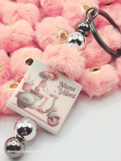Peach Faux Fur Beads – Fuzzy Pom Pom Spacer Beads for Pens, Keychains & DIY Crafts (Set of 10)