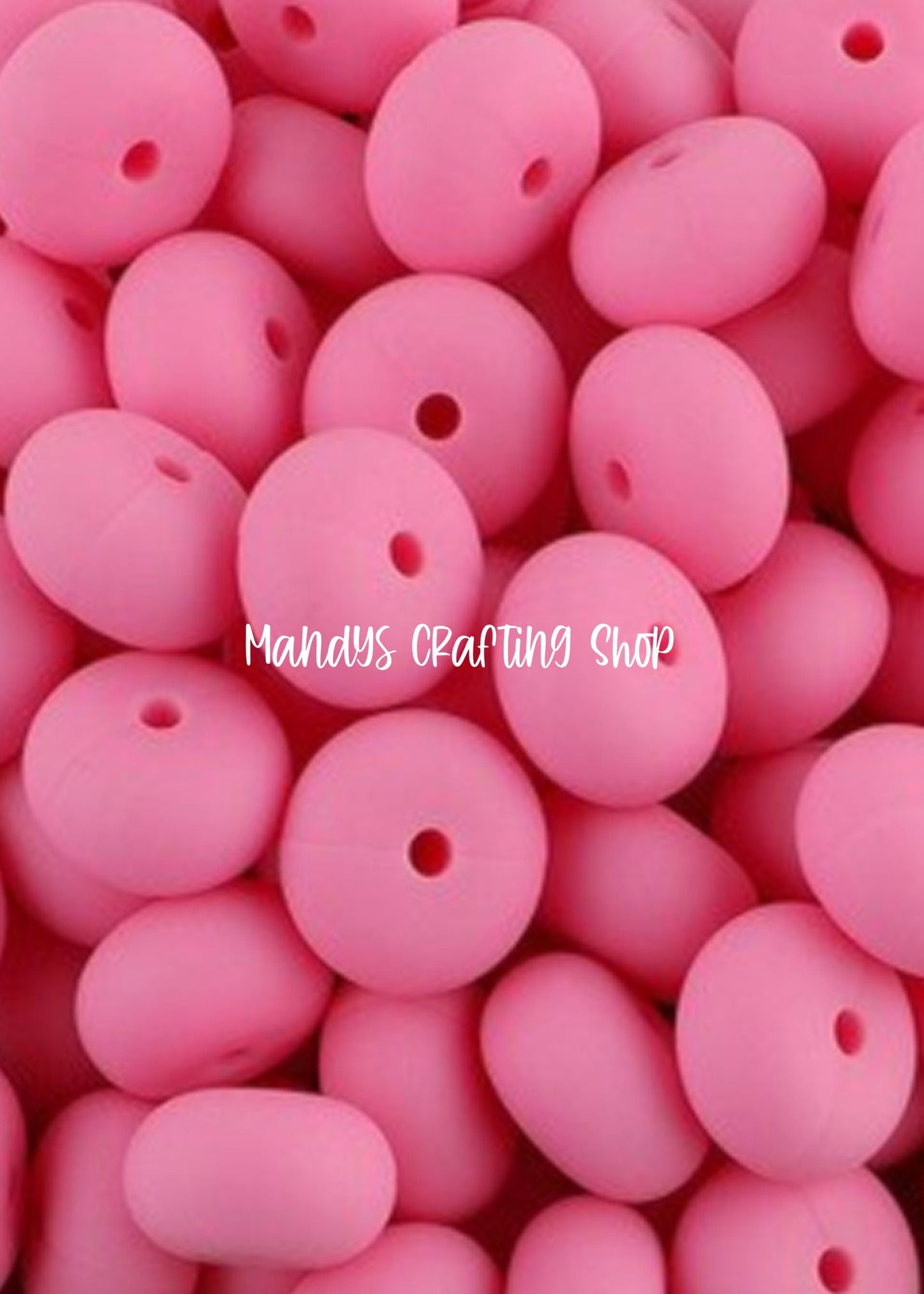 Pink Abacus Silicone Beads Matte– 14mm (Set of 10)