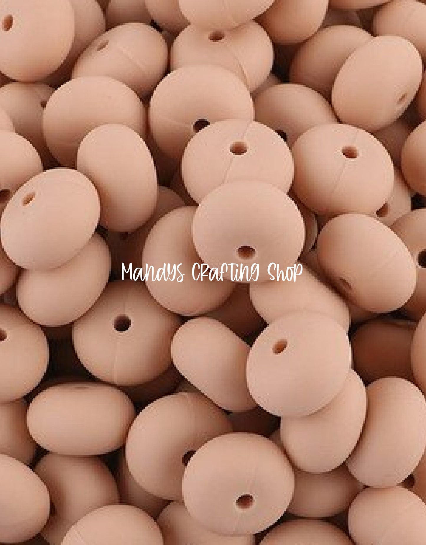 Peach Abacus Silicone Beads Matte– 14mm (Set of 10)