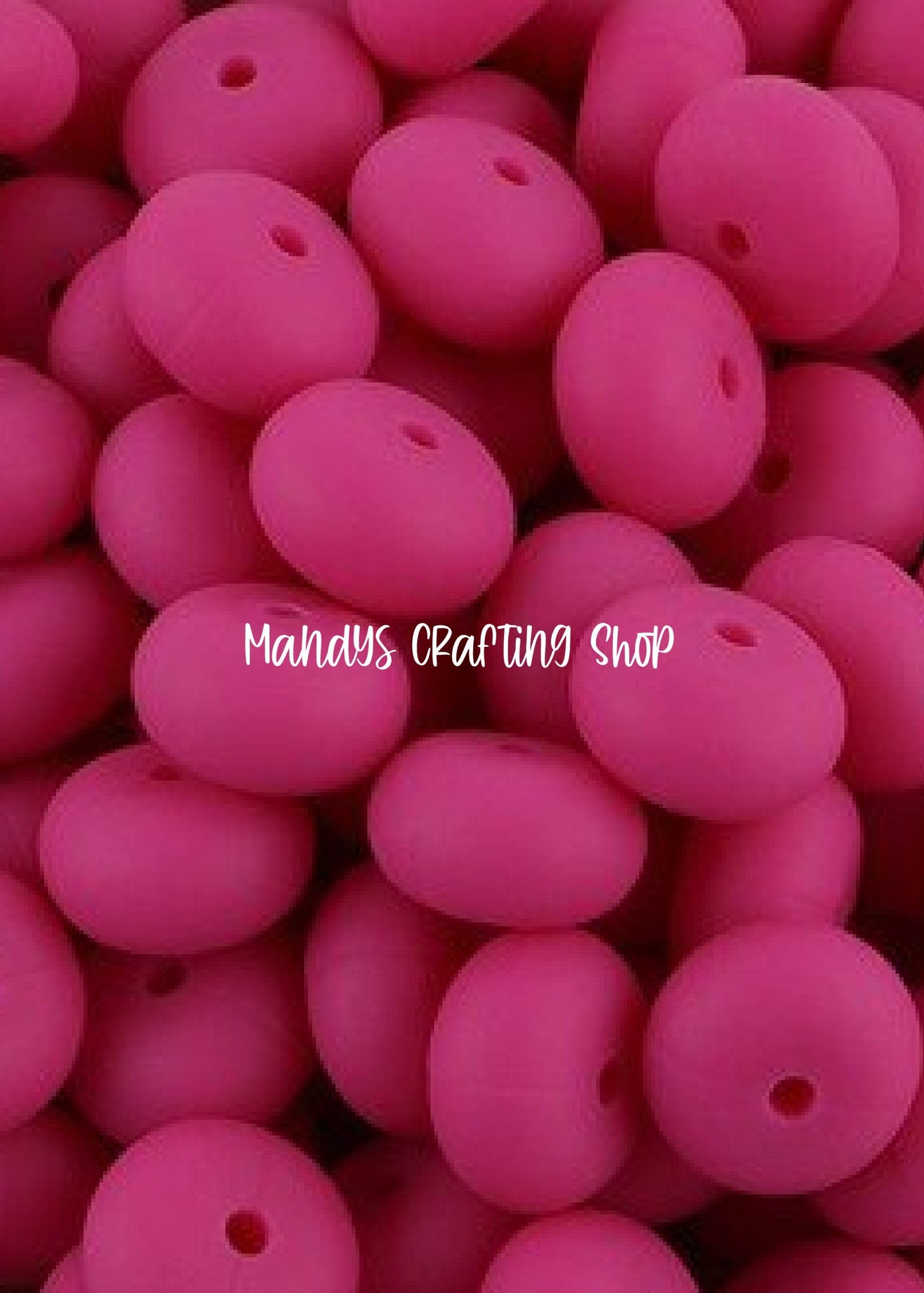 Fuchsia Abacus Silicone Beads Matte– 14mm (Set of 10)