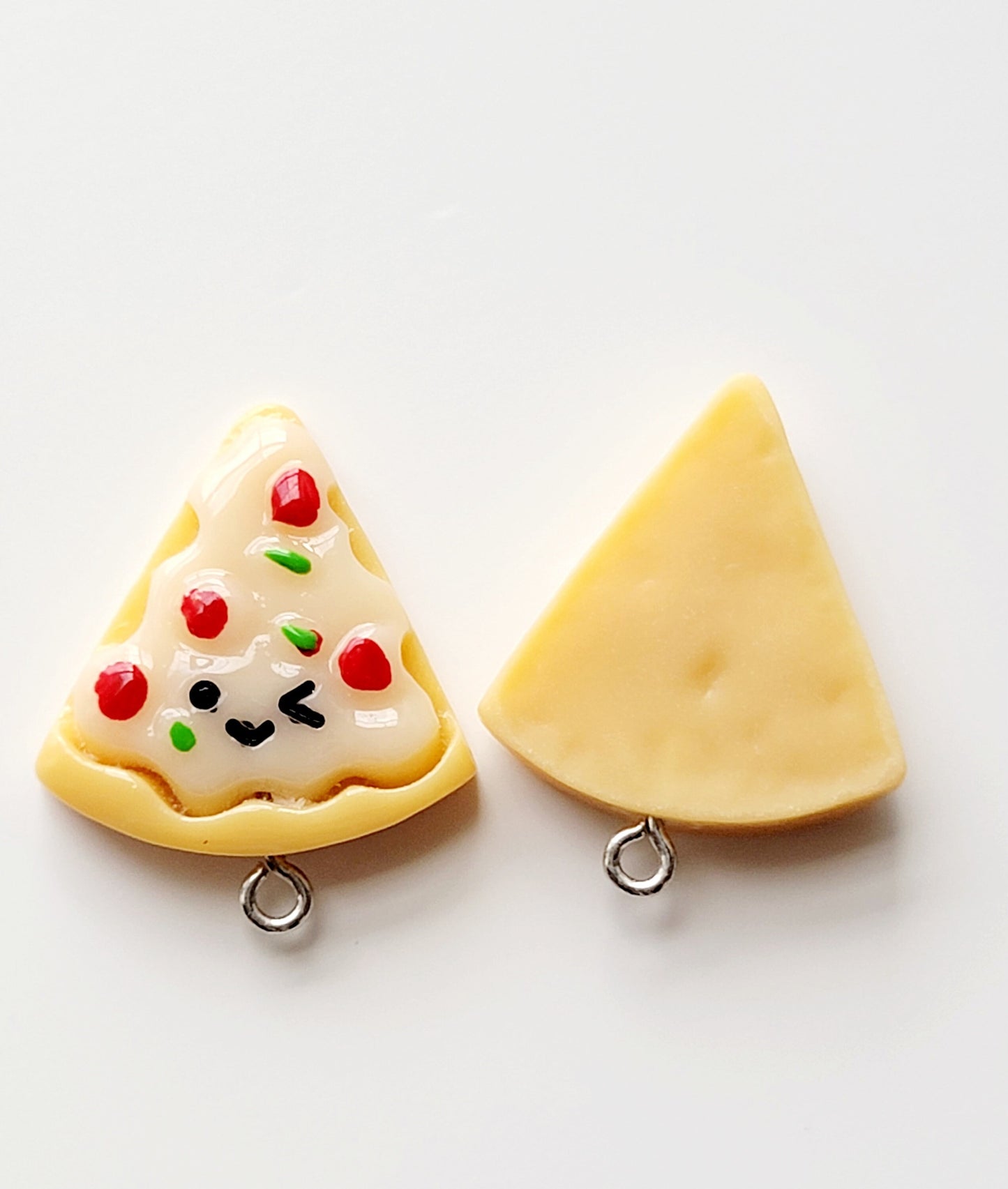 Kawaii Pizza Slice Resin Charm (Set of 2) - Eyehook Jewelry Charm