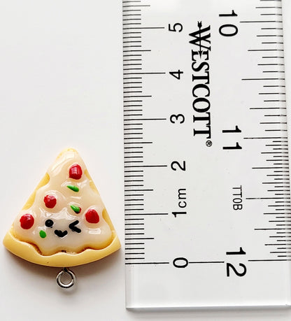 Kawaii Pizza Slice Resin Charm (Set of 2) - Eyehook Jewelry Charm