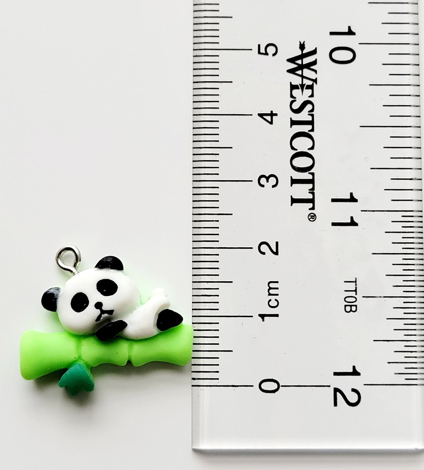 Kawaii Panda Bamboo Resin Charm (Set of 2) - Eyehook Charm