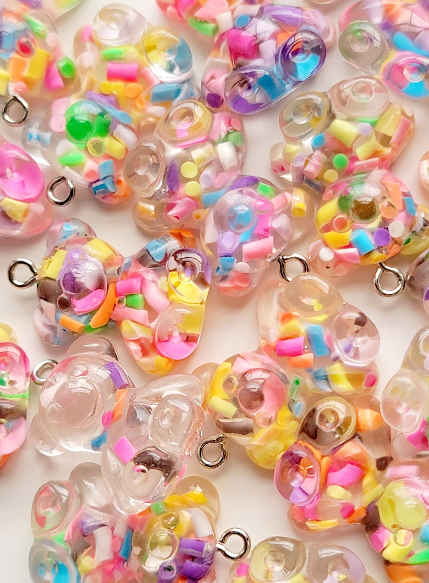 Confetti Bear Resin Charm (Set of 2) - Eyehook Charms