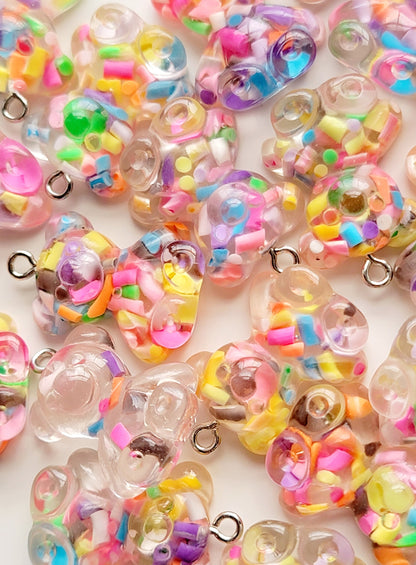 Confetti Bear Resin Charm (Set of 2) - Eyehook Charms