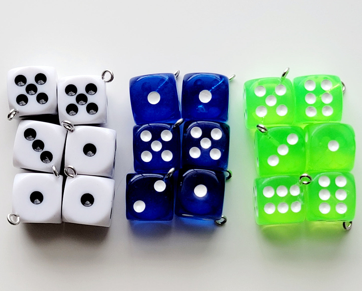 Dice Resin Charms (Set of 2) - Playing Dice Eyehook Jewelry Charms