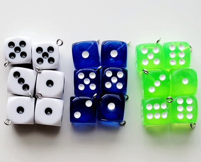 Dice Resin Charms (Set of 2) - Playing Dice Eyehook Jewelry Charms