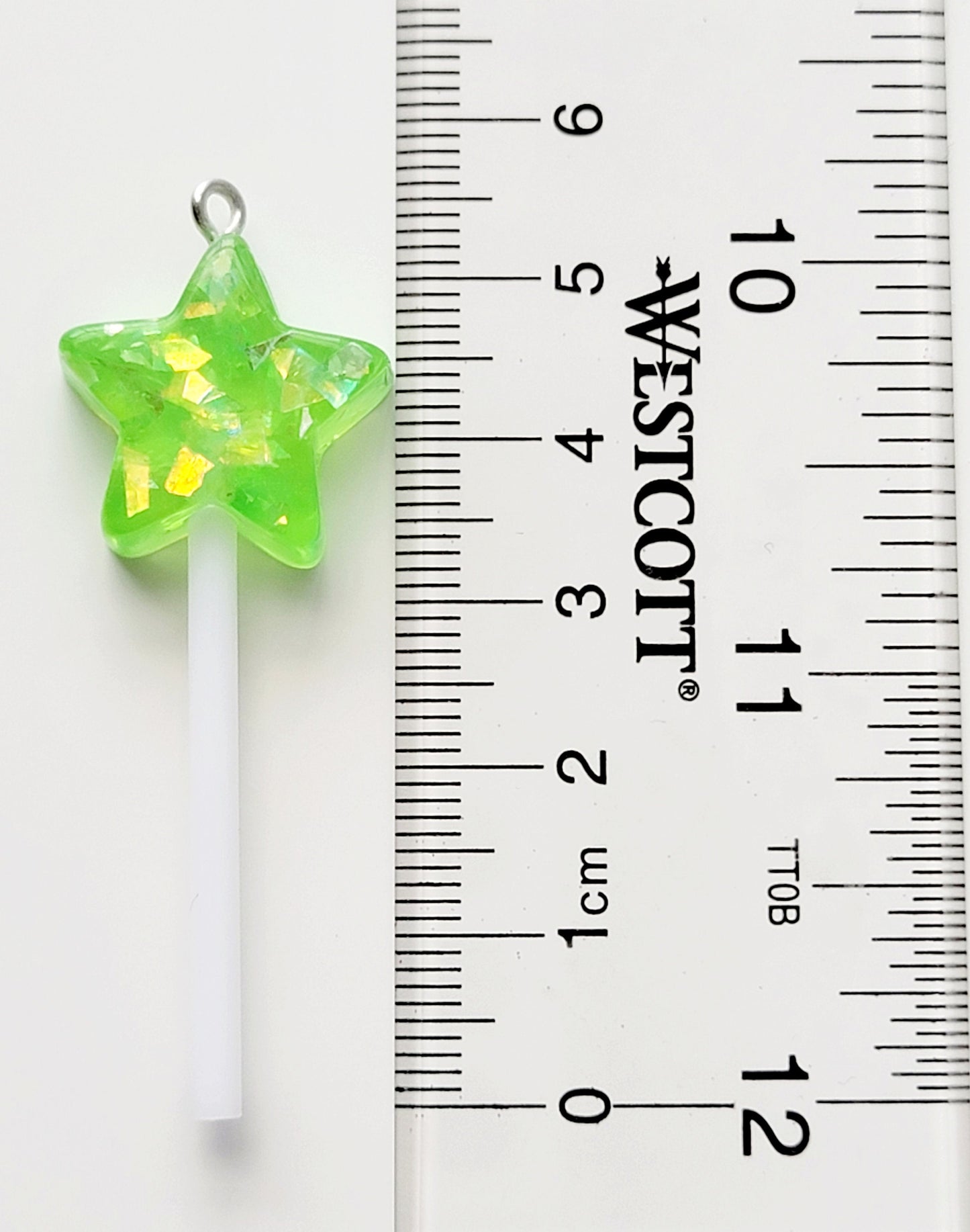 Sparkle Star Lollipop Resin Charms (Set of 2) - Eyehook Charm