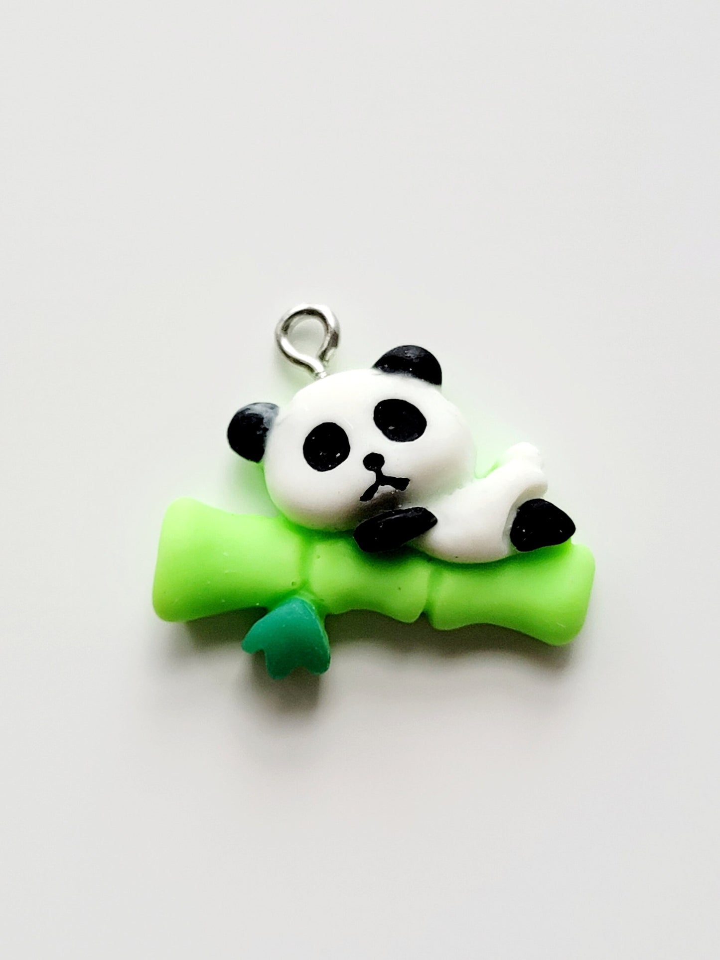 Kawaii Panda Bamboo Resin Charm (Set of 2) - Eyehook Charm