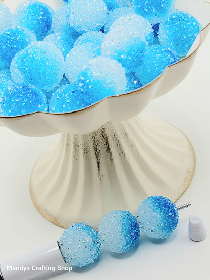 20mm Blue Gradient Sugar Acrylic Beads (Set of 5) – Chunky Bubblegum Beads