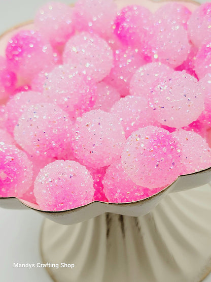 20mm Pink Gradient Sugar Acrylic Beads (Set of 5) – Chunky Bubblegum Beads
