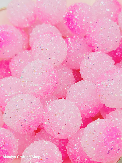 20mm Pink Gradient Sugar Acrylic Beads (Set of 5) – Chunky Bubblegum Beads
