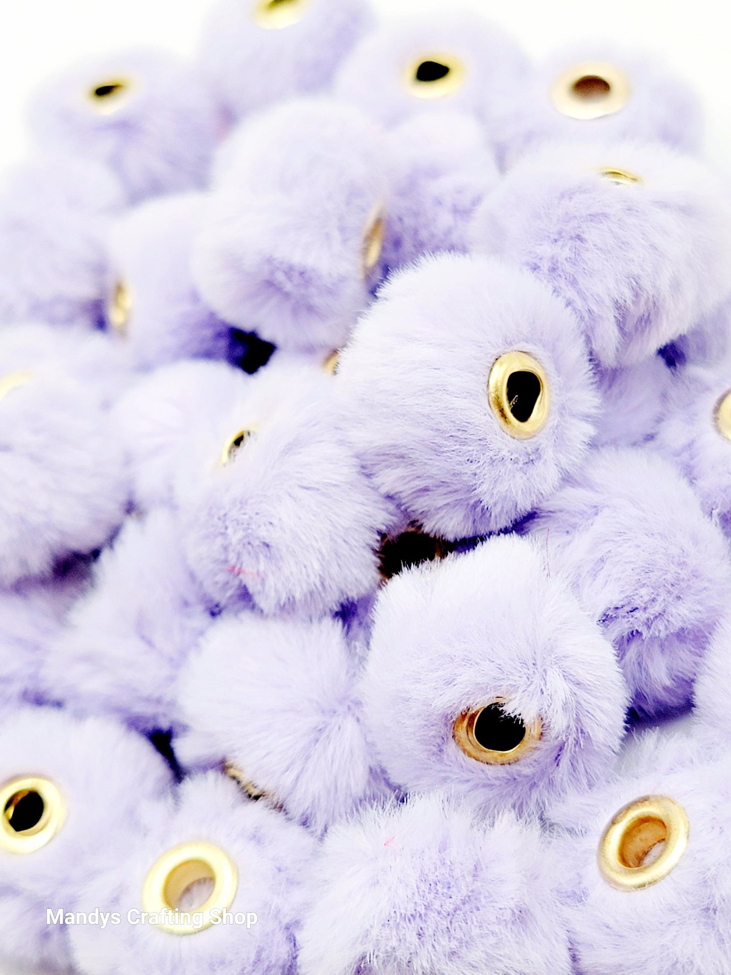Light Purple Faux Fur Beads – Fuzzy Pom Pom Spacer Beads for Pens & DIY Crafts (Set of 10)