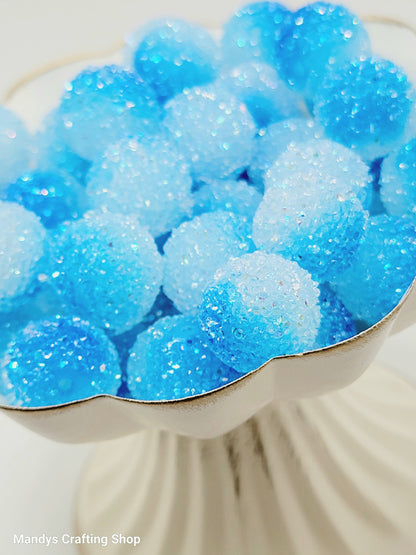 20mm Blue Gradient Sugar Acrylic Beads (Set of 5) – Chunky Bubblegum Beads