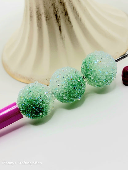 20mm Green Gradient Sugar Acrylic Beads (Set of 5) – Chunky Bubblegum Beads
