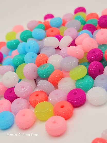 12mm Acrylic Gaasket Spacer Beads Mix Assorted Sherbet Colors - Pack of 20