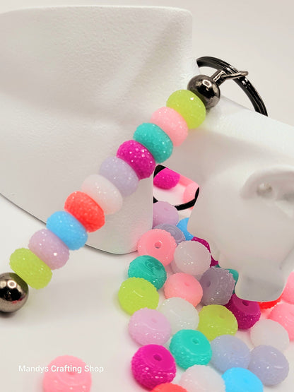 12mm Acrylic Gaasket Spacer Beads Mix Assorted Sherbet Colors - Pack of 20