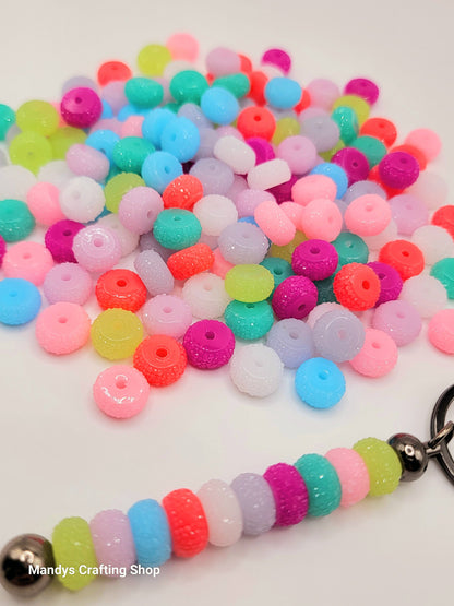 12mm Acrylic Gaasket Spacer Beads Mix Assorted Sherbet Colors - Pack of 20