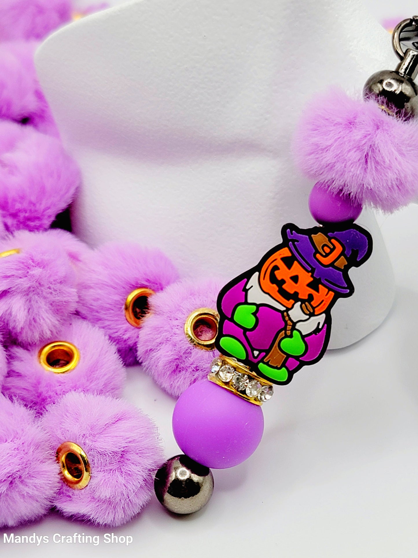 Lavender Faux Fur Beads – Fuzzy Spacer Pom Pom Beads for Pens, Keychains & DIY Crafts (Set of 10)