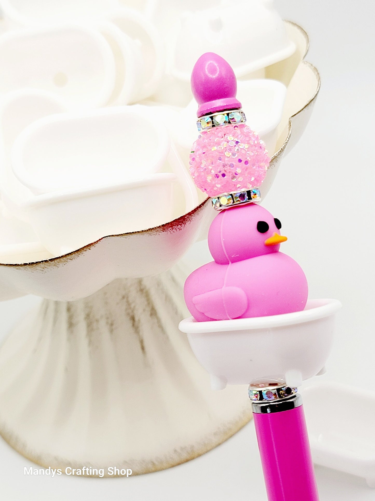 3D Plastic Duck Bathtub Focal Bead (Pack of 1, 2, 5)