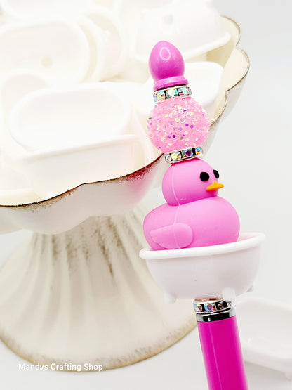3D Plastic Duck Bathtub Focal Bead (Pack of 1, 2, 5)