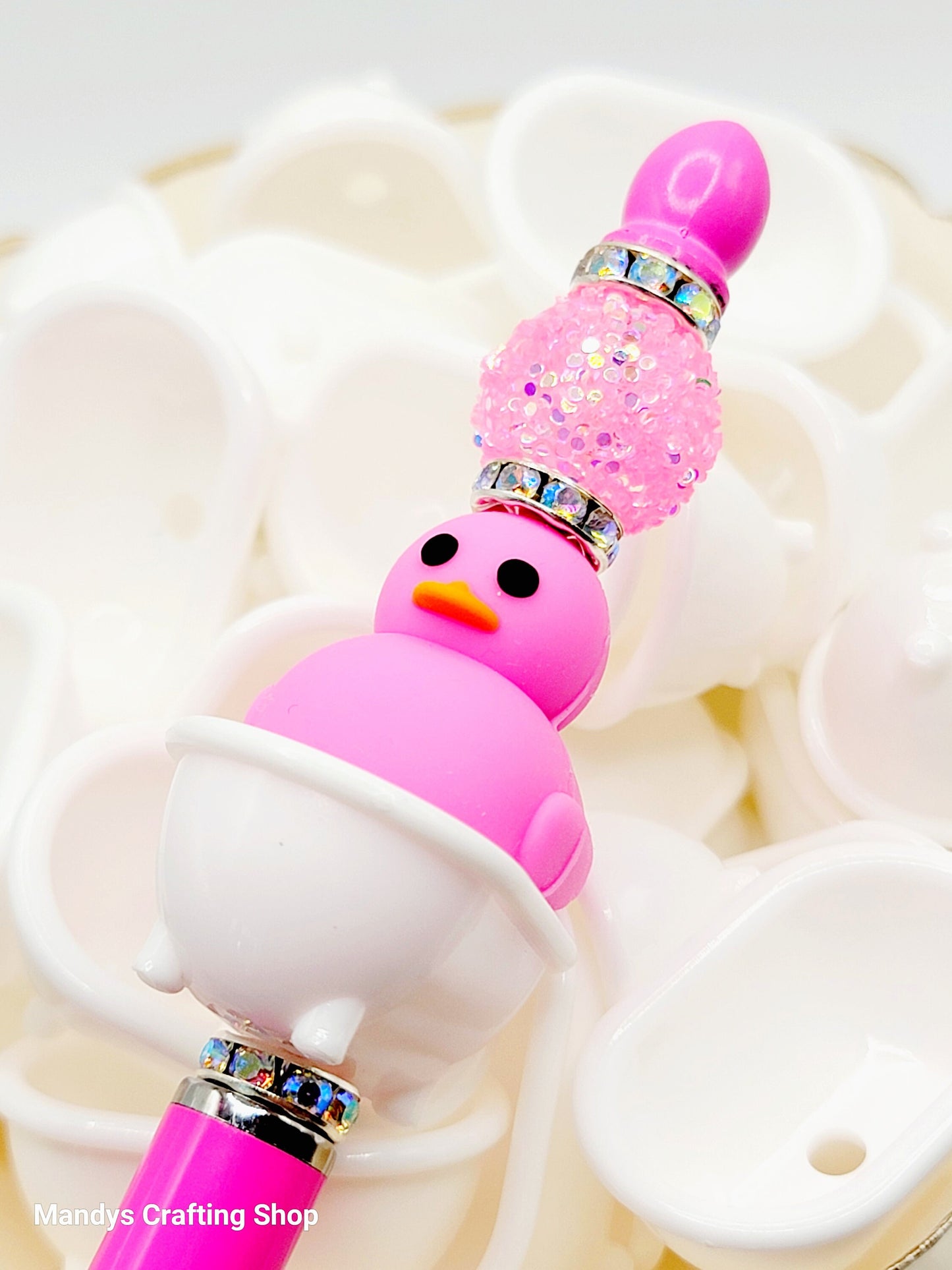 3D Plastic Duck Bathtub Focal Bead (Pack of 1, 2, 5)