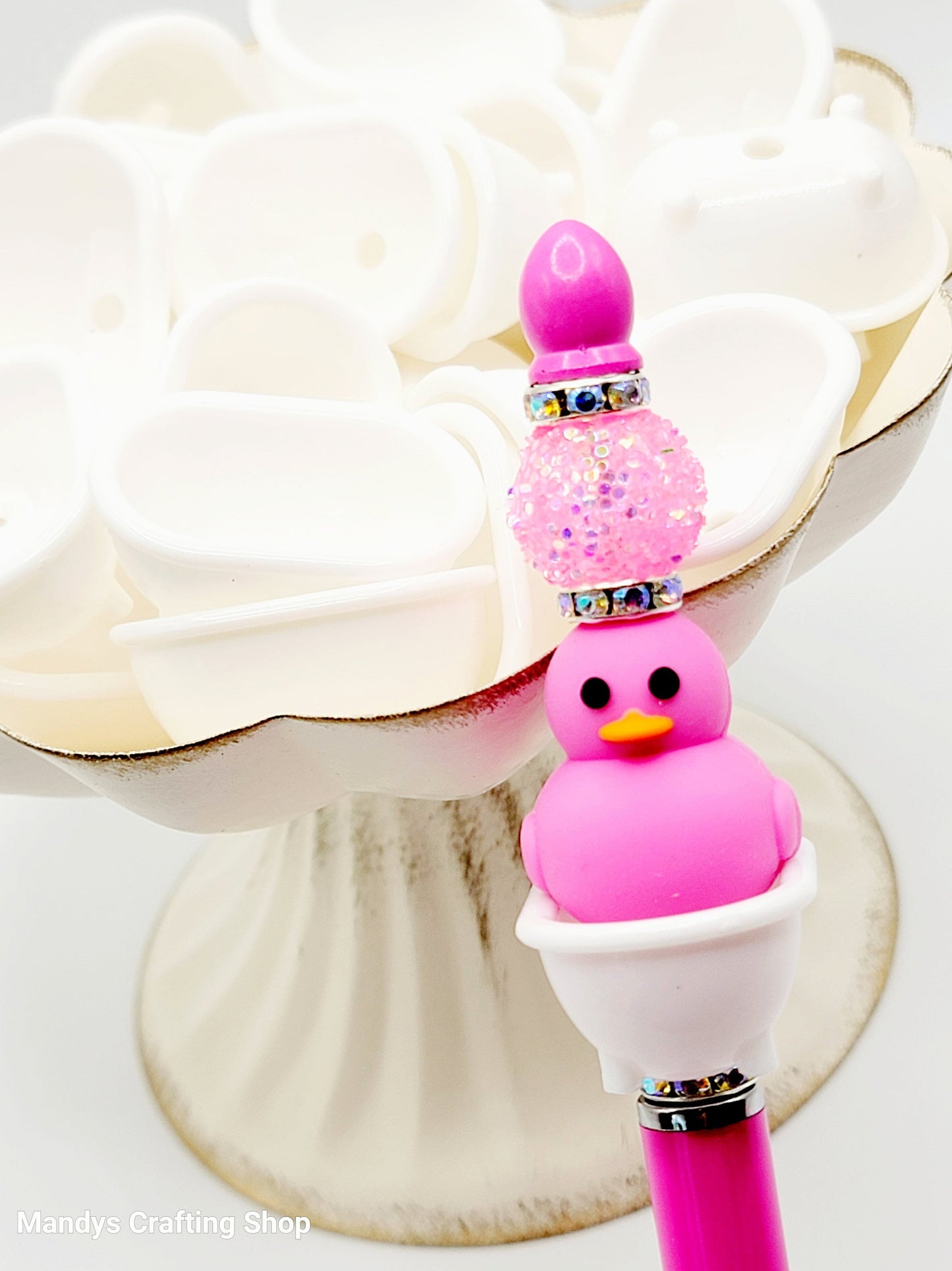 3D Plastic Duck Bathtub Focal Bead (Pack of 1, 2, 5)