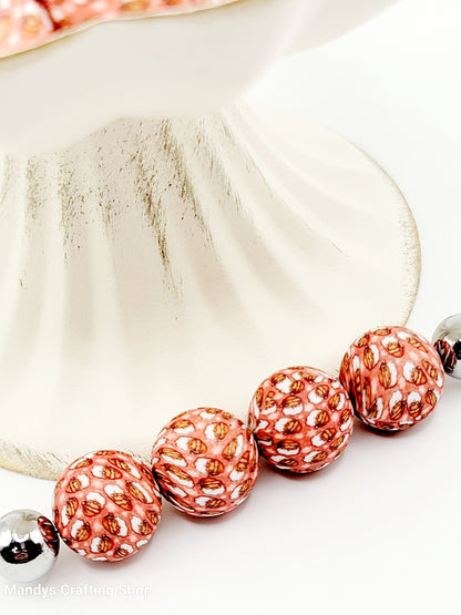 15mm Printed Christmas Santa Face Silicone Beads – Red Christmas Theme Round Spacer Beads for Pens & Wristlets