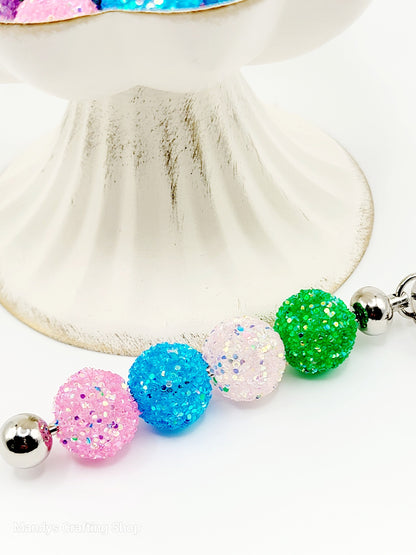 16mm Glitter Acrylic Bubblegum Beads (Set of 5 or 10) – Chunky Round Beads