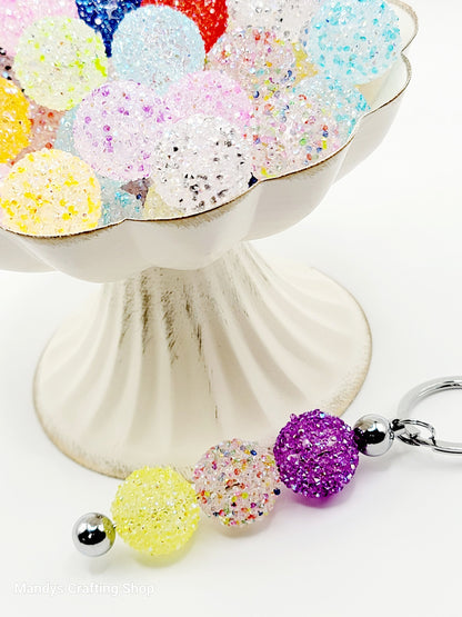 20mm Sugar Bubblegum Acrylic Beads (Set of 5) – Transparent Color Mix