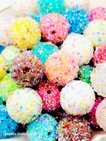 20mm Sugar Bubblegum Acrylic Beads (Set of 5) – Opaque Color Mix