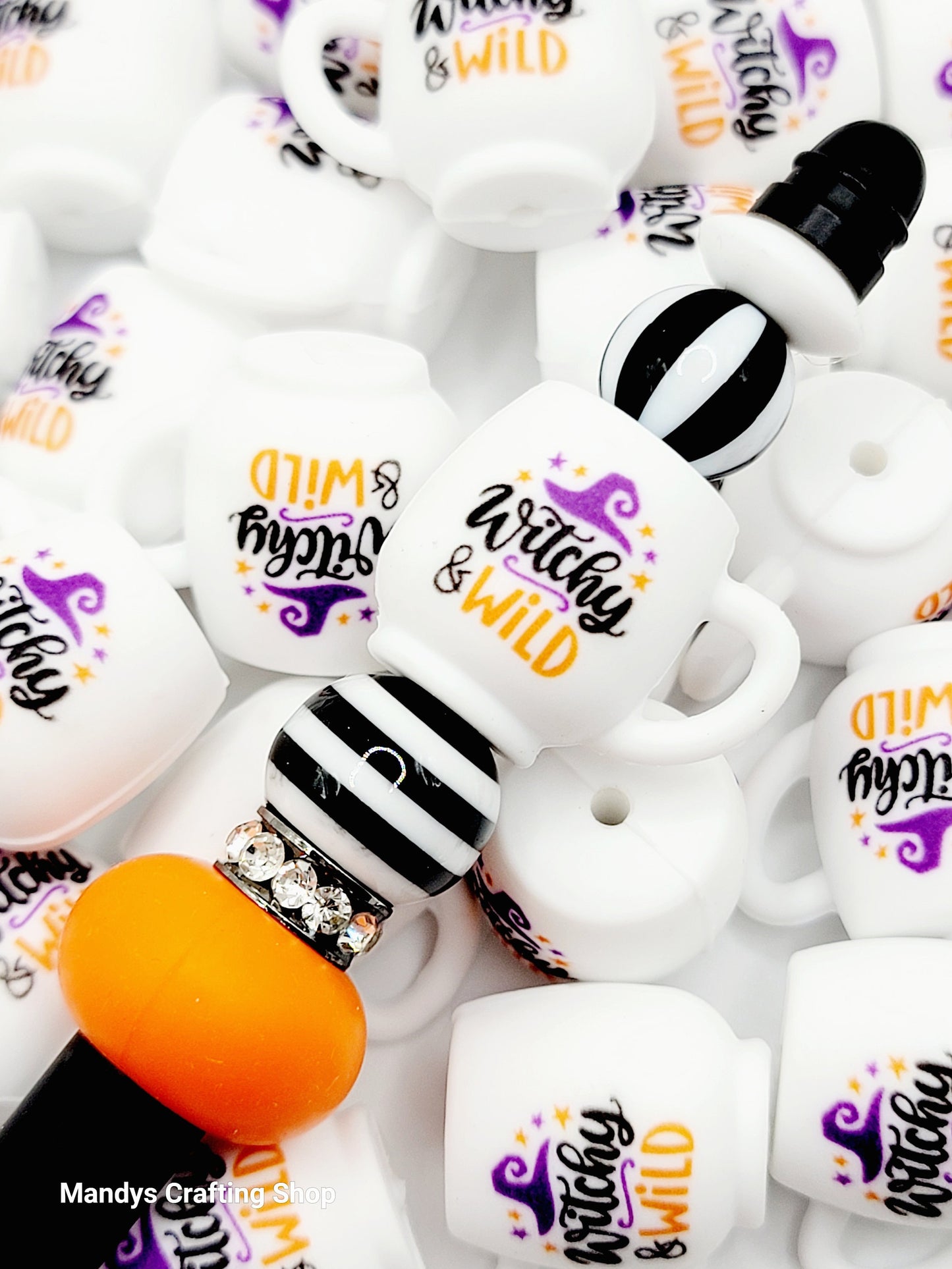 Witchy & Wild Halloween Silicone Focal Bead – 3D Spooky Cup Bead for Pens & Crafts (Set of 1, 2 or 5)