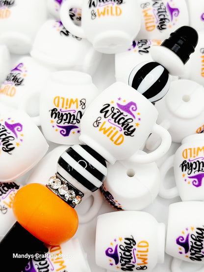 Witchy & Wild Halloween Silicone Focal Bead – 3D Spooky Cup Bead for Pens & Crafts (Set of 1, 2 or 5)