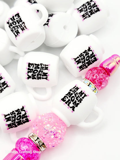 Cheer Mom Era Cup Focal Bead – Cheerleading 3D Pen & Keychain Bead (Set of 1, 2 or 5)