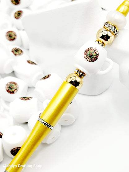 Shut Up and Smoke Coffee Cup 3D Silicone Focal Bead – Funny 420 Pen Bead (Set of 1, 2 or 5)