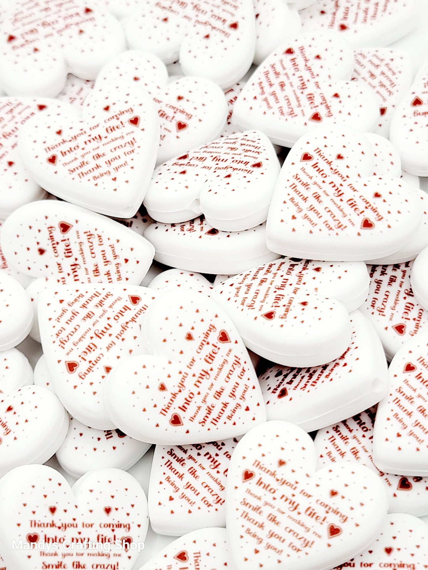 Thank You For Being You Heart Focal Bead – Printed Silicone Best Friend Pen Bead