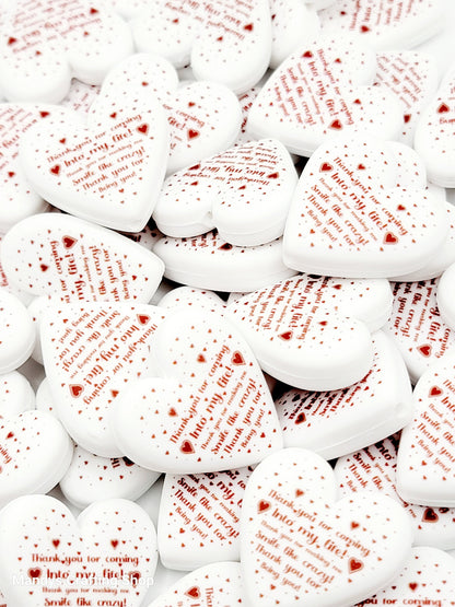 Thank You For Being You Heart Focal Bead – Printed Silicone Best Friend Pen Bead